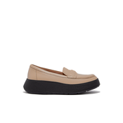 FItflop F Mode Padded Detail Leather Flatform Loafer Latte Beige