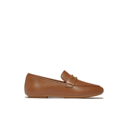 FitFlop Delicato Gold Trim Leather Loafer Deep Tan