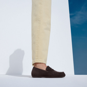 FitFlop Delicato comfortable women's suede loafer in chocolate