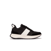 FitFlop F-Mode Flow Fabric/Suede/Leather Flatform Sneaker Black