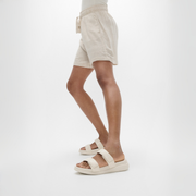 FitFlop F-Mode Go Adjustable Flatform Two Bar Slides Beige
