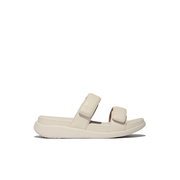 FitFlop F-Mode Go Adjustable Flatform Two Bar Slides Beige