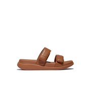 FitFlop F-Mode Go Adjustable Flatform Two Bar Slides Deep Tan