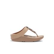 FitFlop Halo Bead Circle Leather Toe Post Sandals Latte Beige