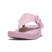 FitFlop Lulu Covered Buckle Raw Edge Leather Toe Thong Wild Lilac