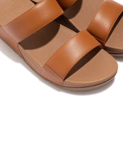 FitFlop Lulu Leather Slides Brown