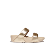 FitFlop Lulu Leather Slides Platino