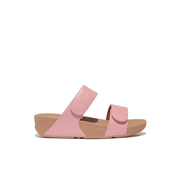 FitFlop Lulu Leather Velcro Adjustable Slides Blush