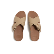 beige leather slides womens