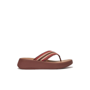 Fitflop Crochet Flatform Toe-Post Sandals Brown