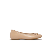 Fitflop Delicato Bow Soft Leather Ballet Flats Classic Beige