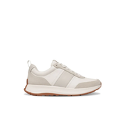 Fitflop F-Mode Flow Leather Mens Suede Sneaker Urban White/ Artic Grey