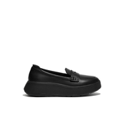 Fitflop F-Mode Leather Flatform Penny Loafers Black