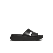 Fitflop F-Mode Raw Edge Flatform H-Bar Slides Black