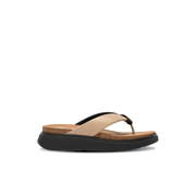 Fitflop Gen-FF Padded-Strap Leather Toe Post Latte Beige/Black