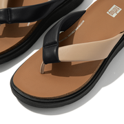 Fitflop Gen-FF Padded-Strap Leather Toe Post Latte Beige/Black