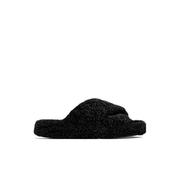 Fitflop IQushon D-Luxe Padded Teddy Cross Slides All Black