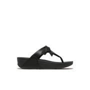 Fitflop Lulu Folded Knot Leather Toe-Post Sandals Black