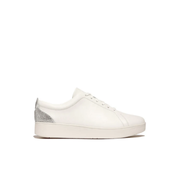 Fitflop Rally Crystal Silver Backtab Leather Sneaker White