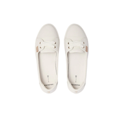white leather womens flats
