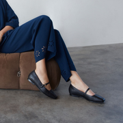 women wearing comfortable mary jane flats black
