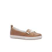Womens Soft Tan Tumbled Flats