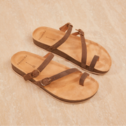 Comfortable womens sandal strappy style in brown