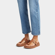 Fitflop Gen-FF Buckle Leather Toe Post Sandal Light Tan