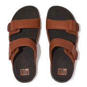 FitFlop Gogh Moc Leather Slides Brown
