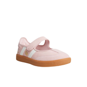 Womens Pink White Leather Mary Jane  Velcro Fastening Sneaker