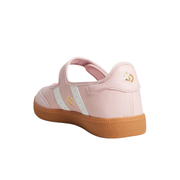 Womens Pink White Leather Mary Jane  Velcro Fastening Sneaker