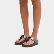 Fitflop Halo Bead Circle Metallic Toe Post Black