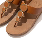 FitFlop Halo Leather Toe Post Sandals Brown