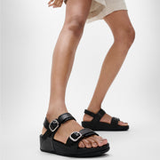 FitFlop Lulu Adjustable Leather Back-Strap Sandals Black