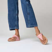 FitFlop Lulu Adjustable Leather Toe Post Sandals Pink