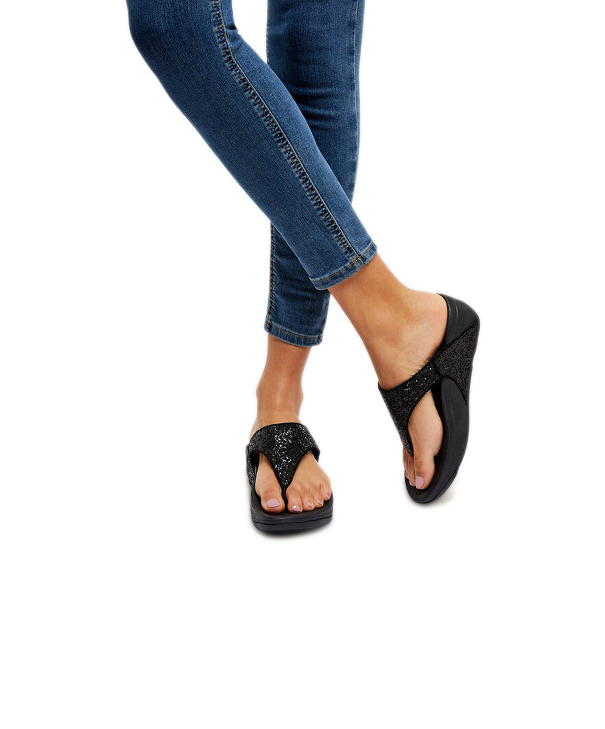FitFlop Lulu Glitter Navy Toe-Thongs | Free Shipping – Bstore