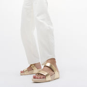 FitFlop Lulu Leather Slides Platino
