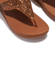 FitFlop Lulu Glitter Toe Post Sandals Brown