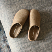 womens felt mules brown