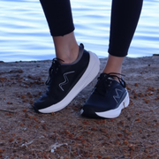 comfortable black womens walking sneakers