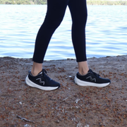 comfortable black womens walking sneakers