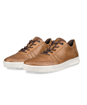 Mens brown leather sneakers comfortable stylish