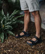 Adjustable black sandals for me cushioning