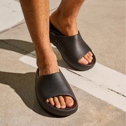 OOFOS OOahh Plus Black Slides