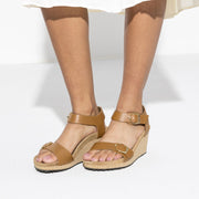 Papillio Soley Ring-Buckle Smooth Leather Ginger Brown Wedges