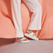 Papillio Arizona Exquisite Leather Chunky White Sandals