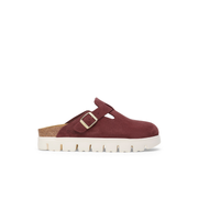 Papillio Boston Chunky Suede Leather Berry Crush Clogs