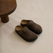 Papillio Boston Chunky Suede Leather Mocca Clogs