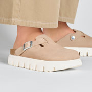 Papillio Boston Chunky Suede Leather Warm Sand Clogs