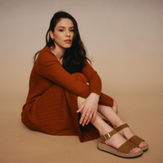 Papillio Glenda Nubuck Leather Pecan Sandals